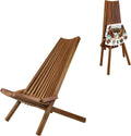 Folding Acacia Wood Outdoor Lounge Chair X244914