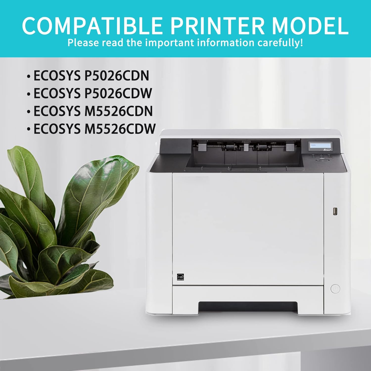 Toner Cartridge 4 Pack for Kyocera ECOSYS P5026cdn P5026cdw M5526cdn M5526cdw Printer I4946