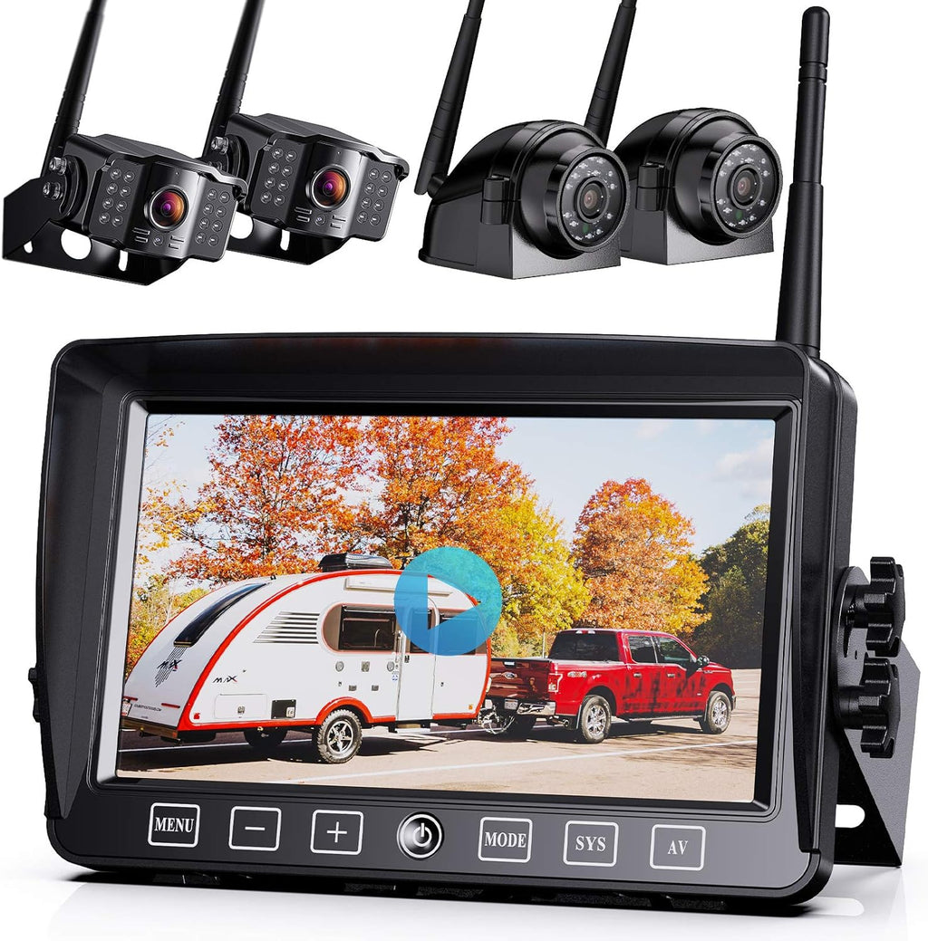 Wireless 7 FHD Monitor Backup Camera System with 4 Cameras W94518