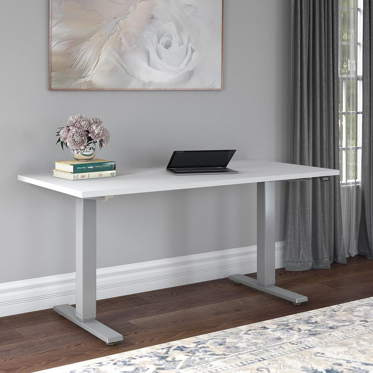 White Electric Height Adjustable Standing Desk N183214