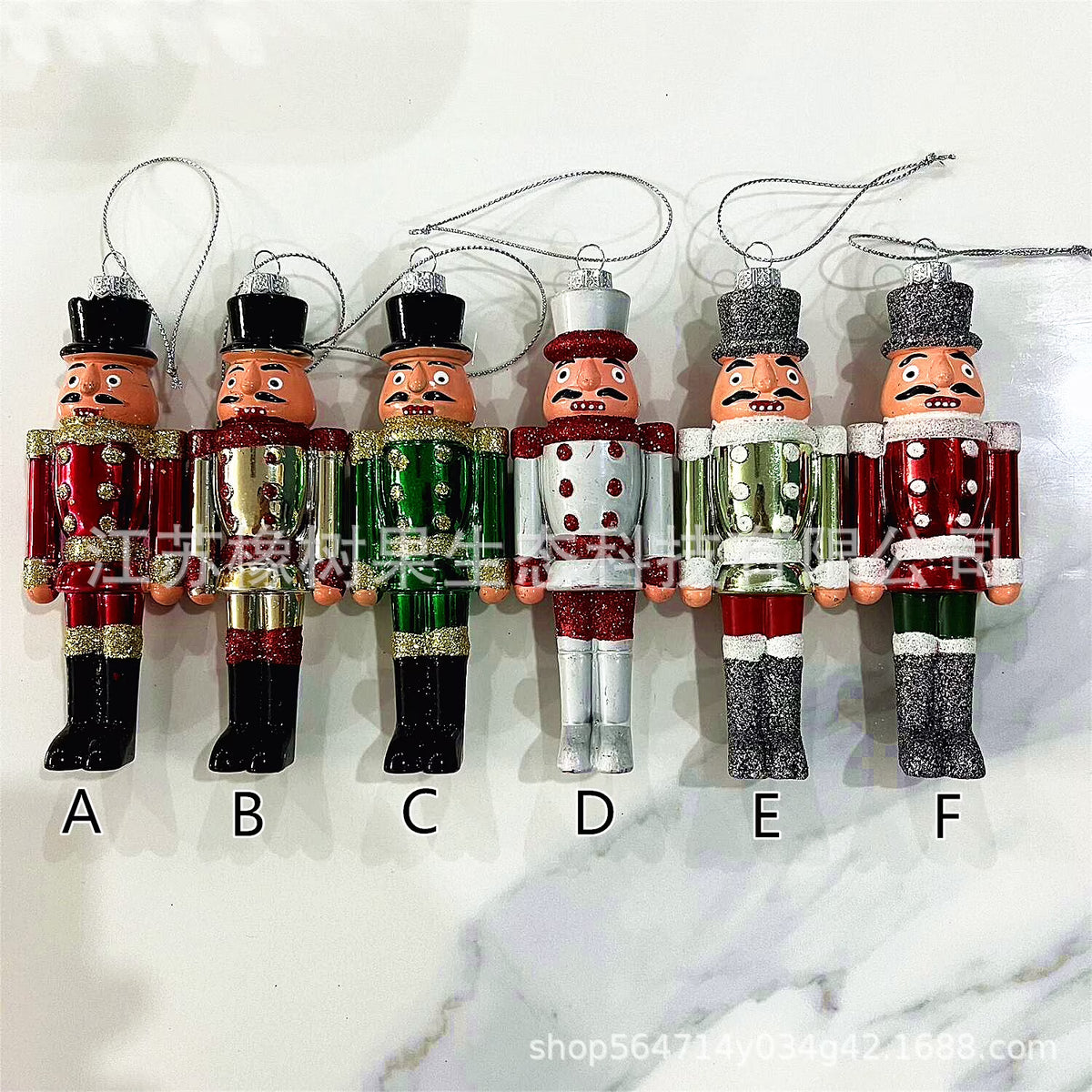 6Pcs Plastic Nutcracker Hanging Christmas Decoration W82512