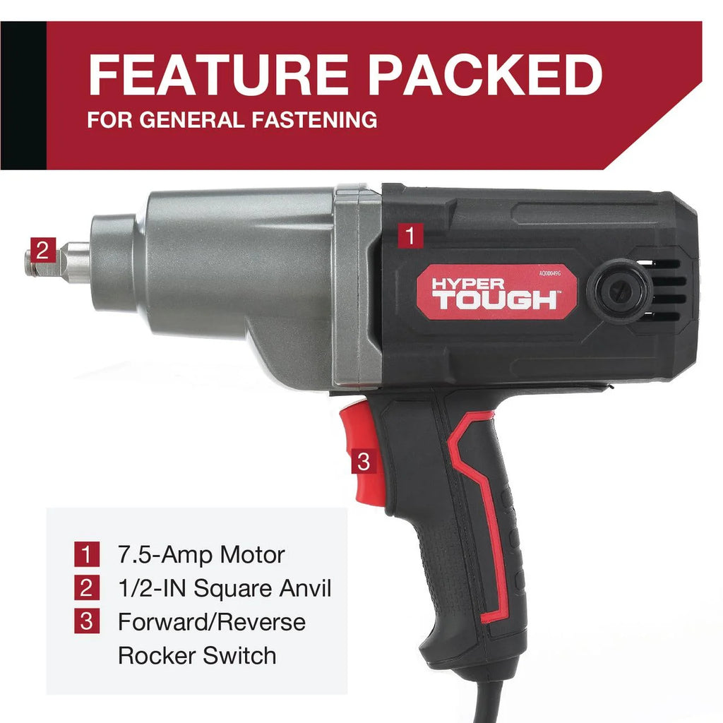 7.5A Corded Impact Wrench with 1/2 inch Anvil U818