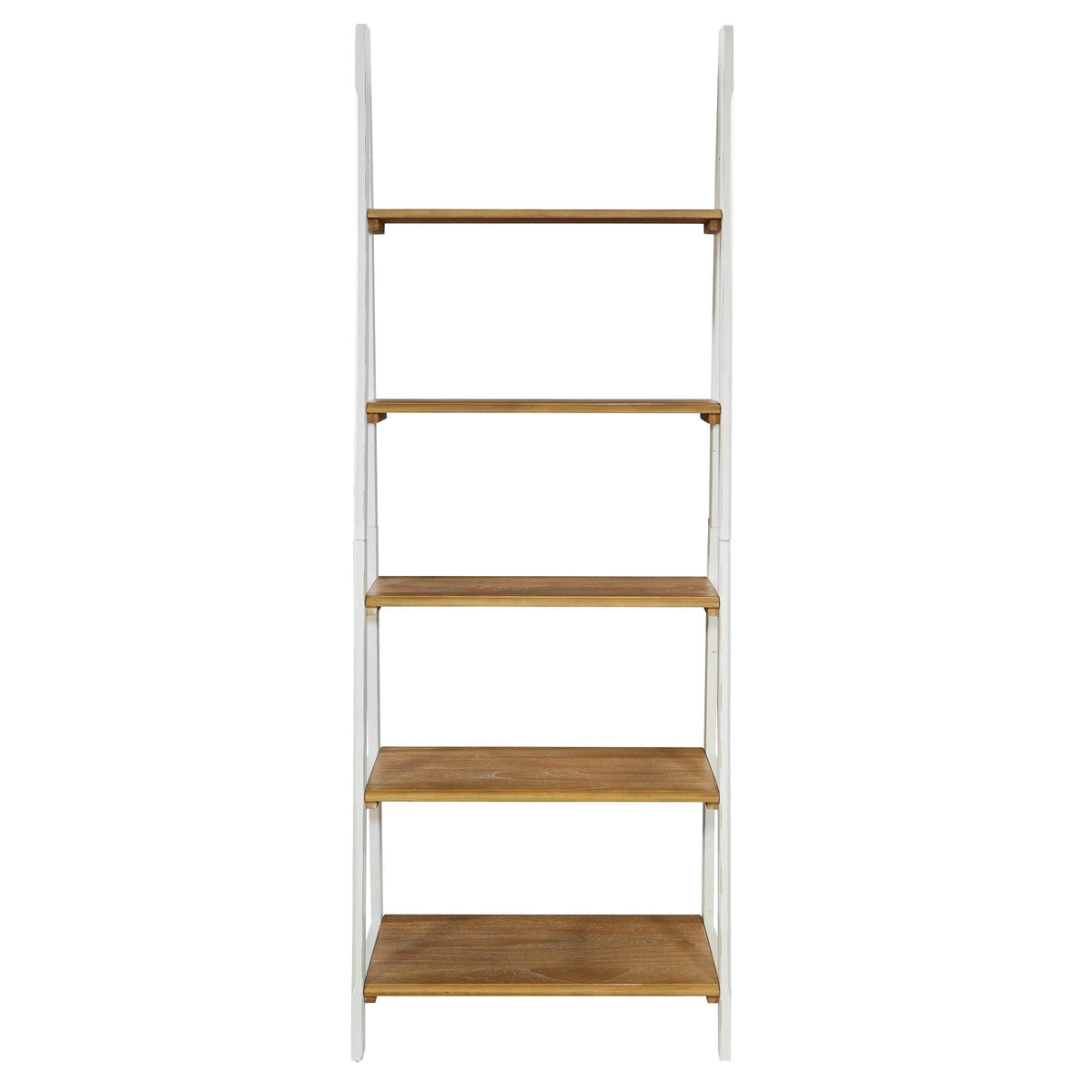 Distressed White Ladder Bookcase R202