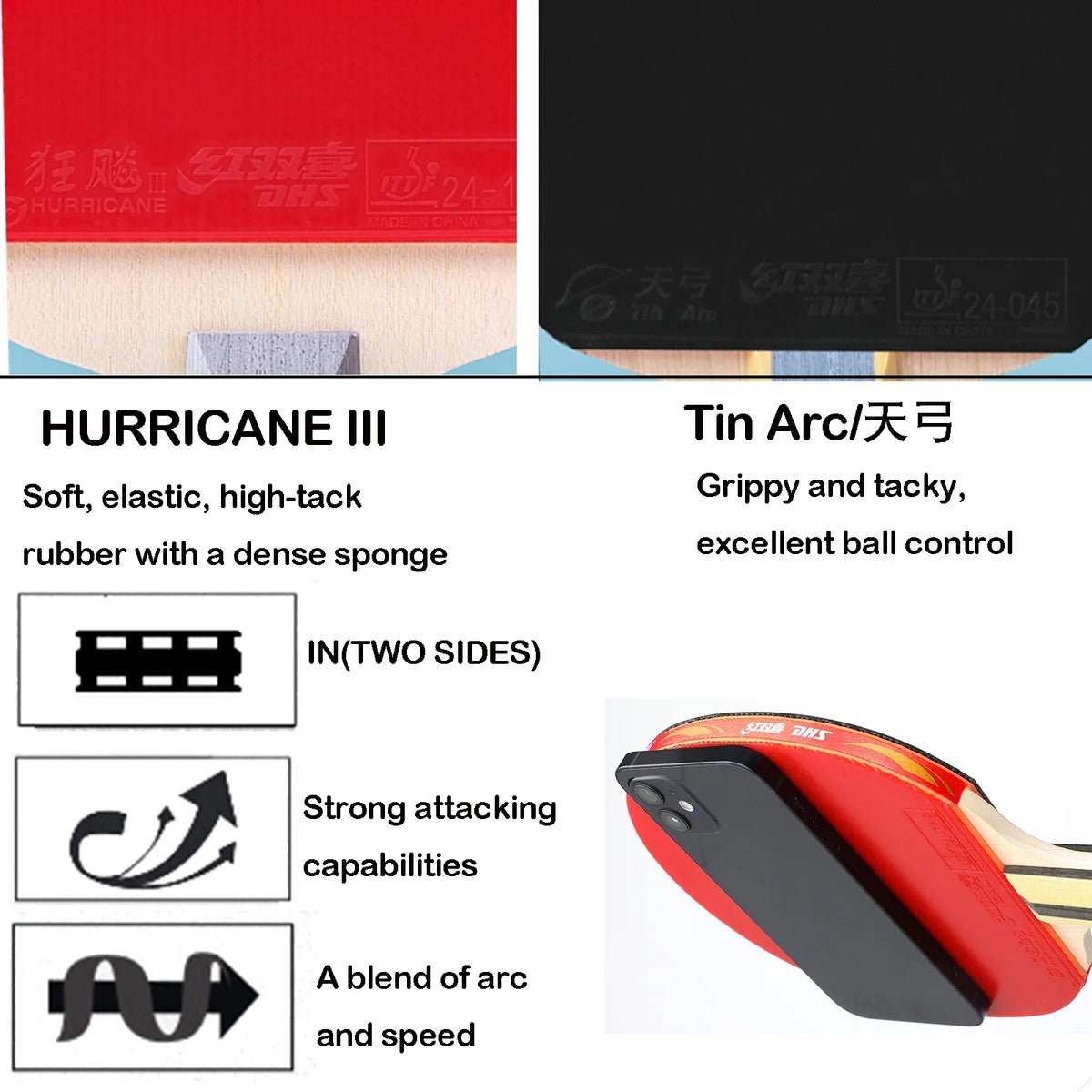 ITTF Approved Table Tennis Racket with Carrying Case U912