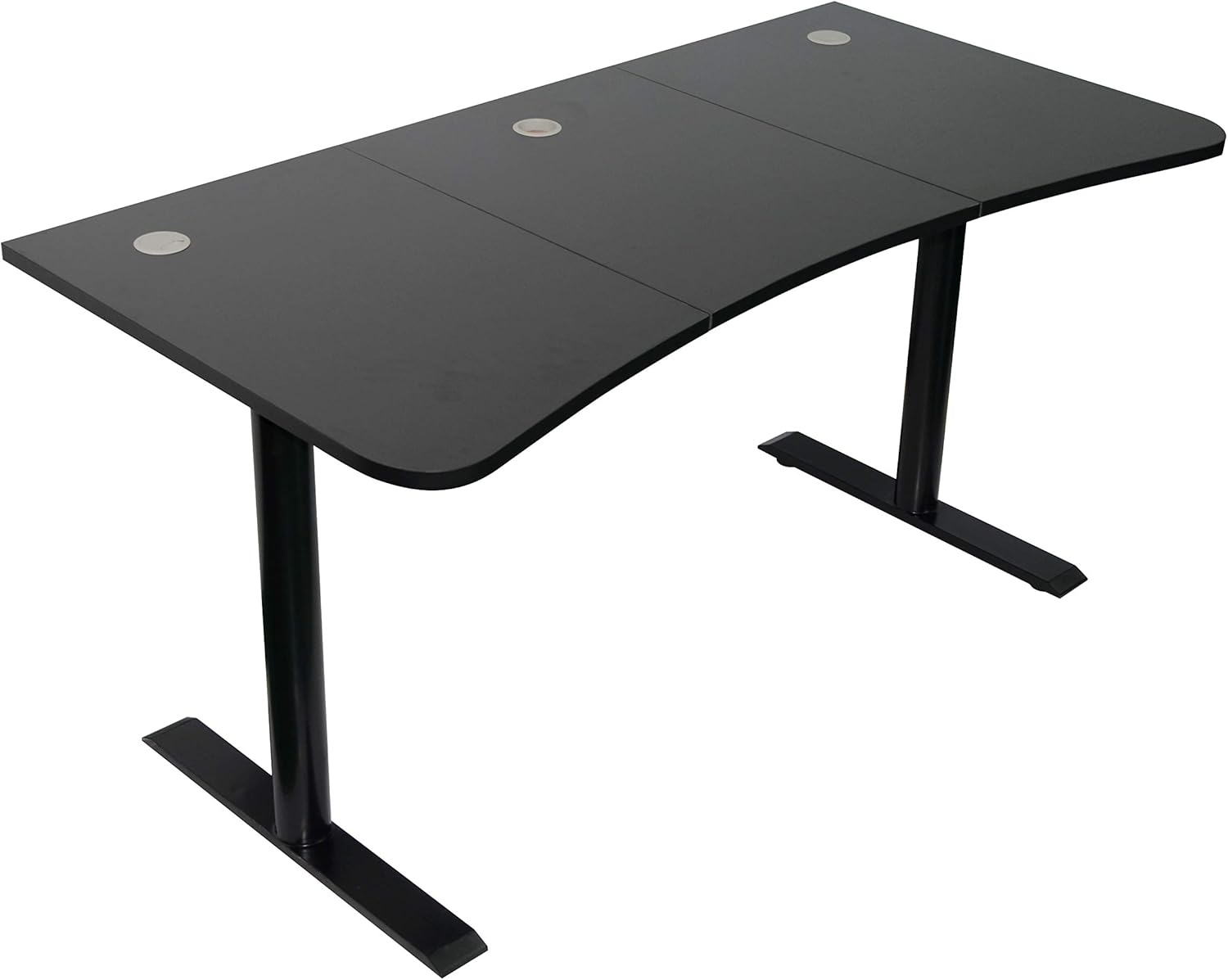 Black Gaming Desk with Cable Management Full Mouse Pad Cover L976