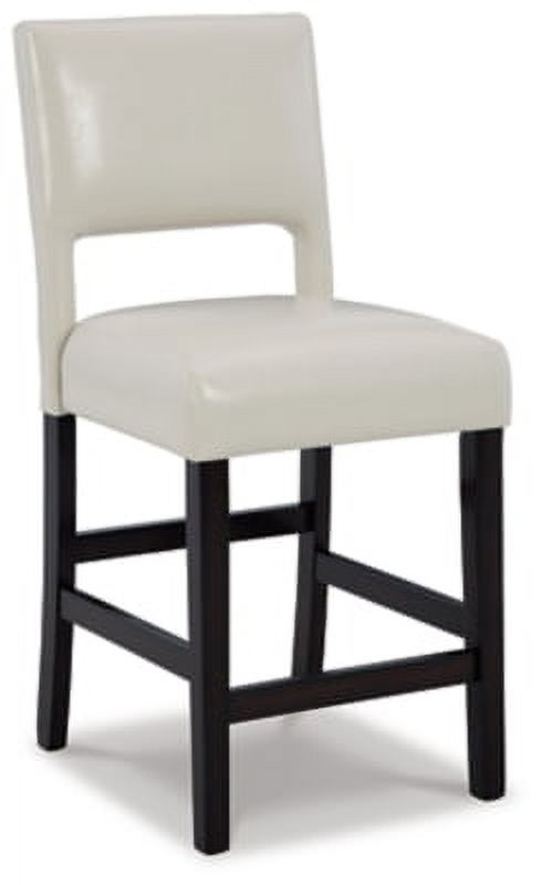 Ivory/Brown Upholstered Barstool K9810