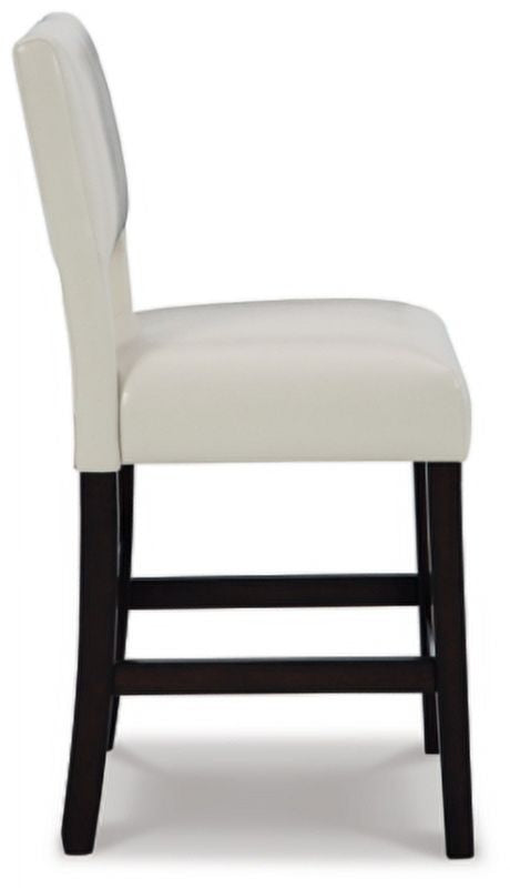Ivory/Brown Upholstered Barstool K9810