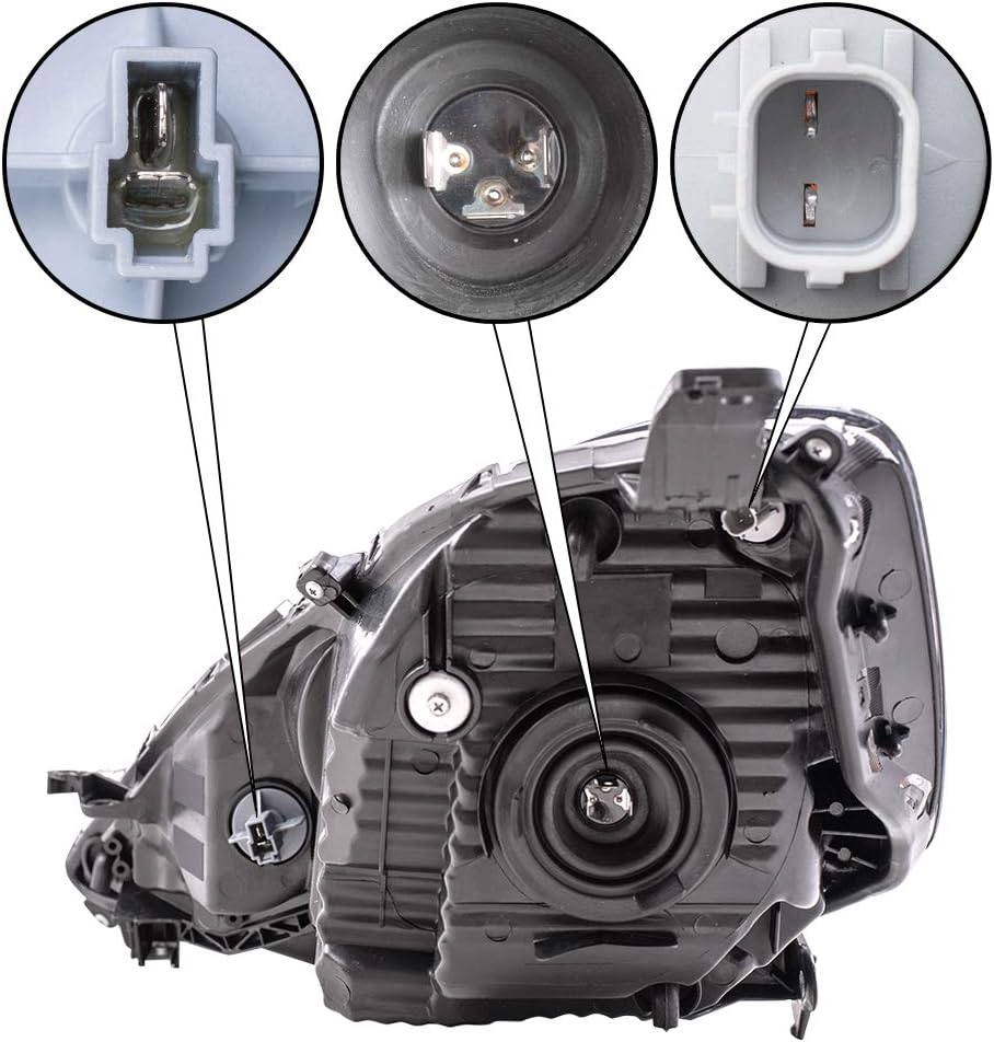 Replacement Driver and Passenger Headlights with Grey Bezels H714055