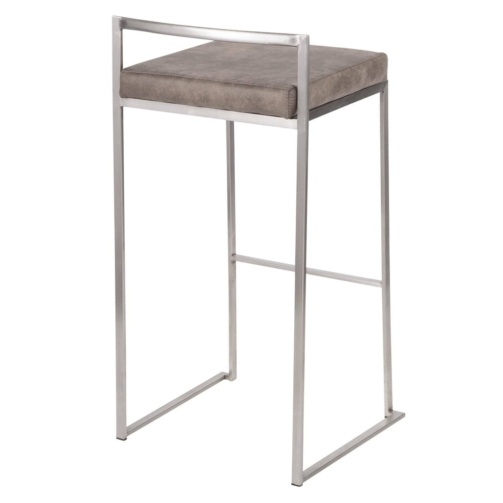 Gold Blue Velvet Stackable Counter Stool Set of 2 X92246