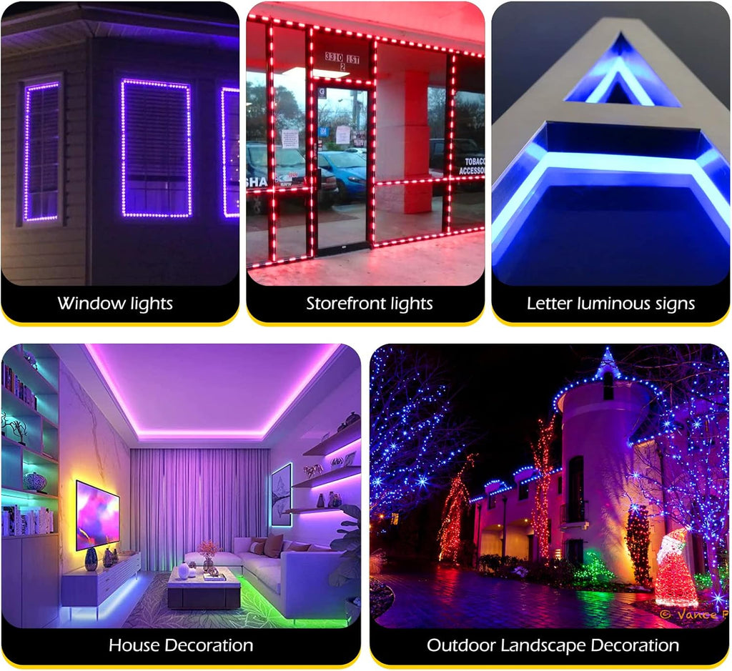 LED Storefront Lights 400pcs RGB with Remote Controller Waterproof Strip Lights Y341