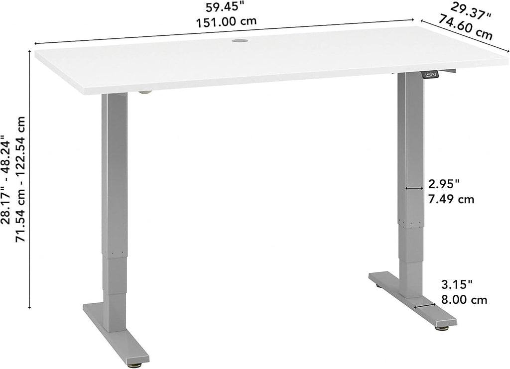 White Electric Height Adjustable Standing Desk N183214