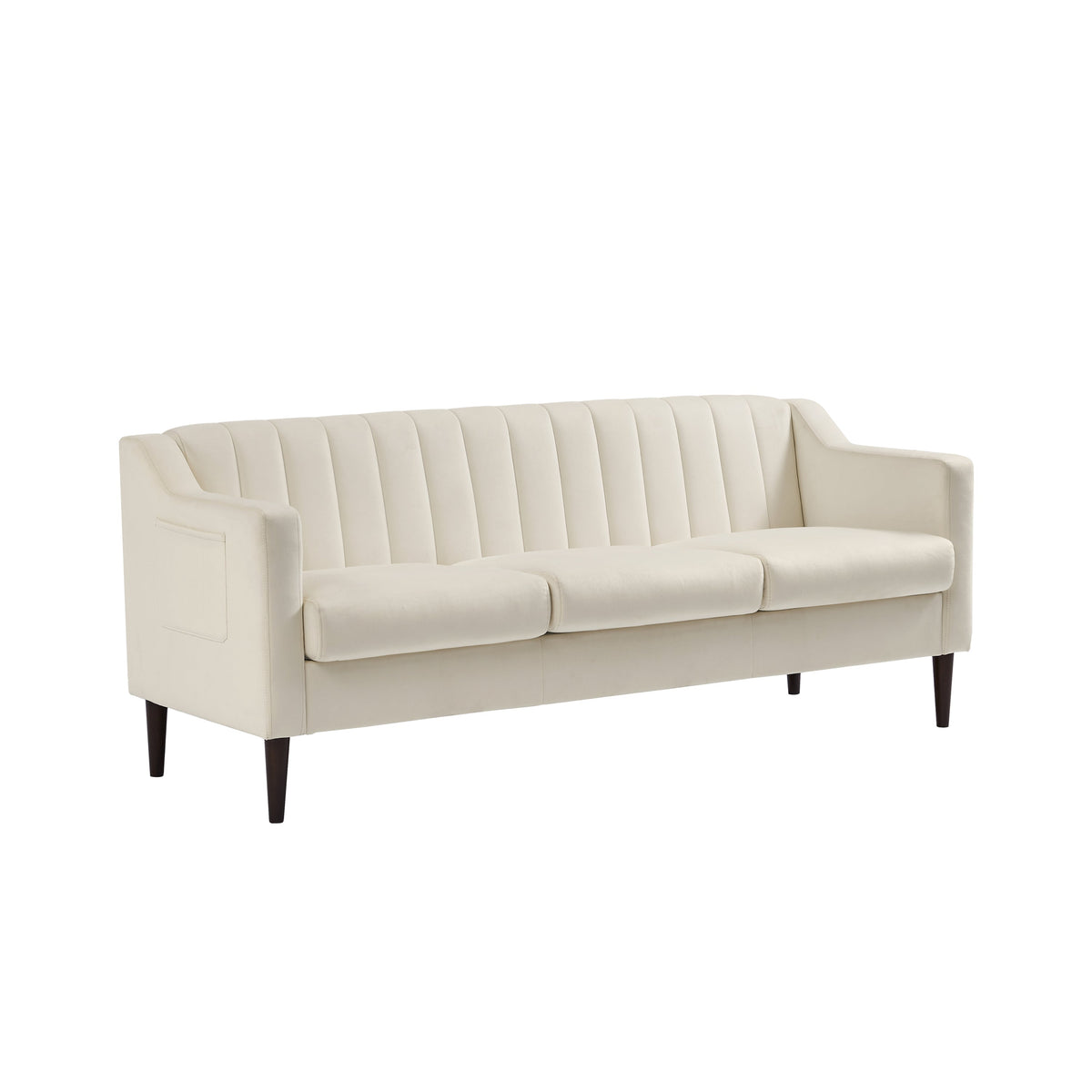 White Convertible Velvet Sofa Bed H19127