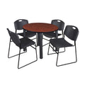 42x22 Round Breakroom Table with 4 Stack Chairs R191613