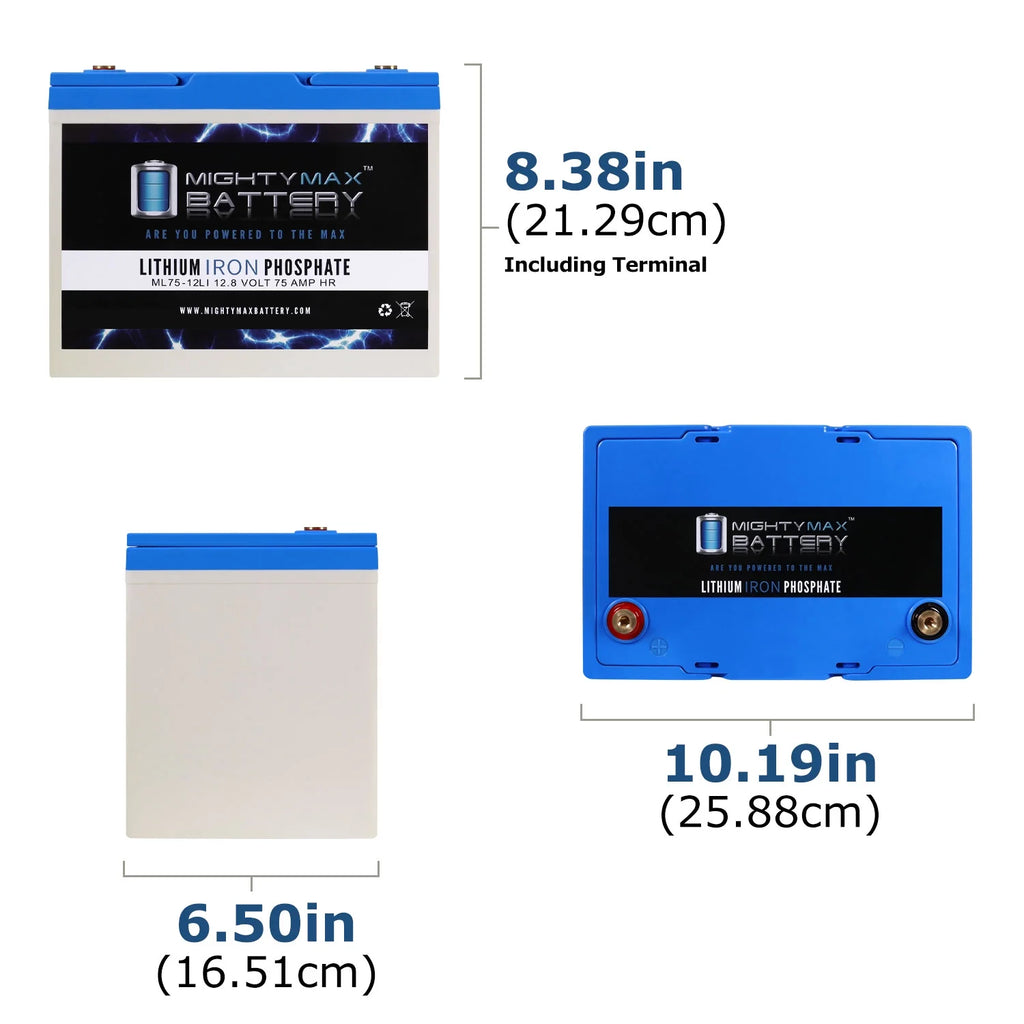 12V 75AH Lithium Replacement Battery - 4 Pack C260