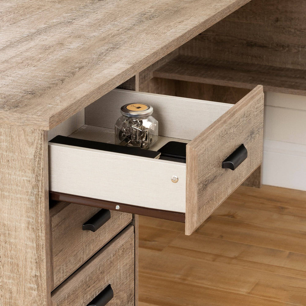 Weathered Oak L-Shaped Desk N31124