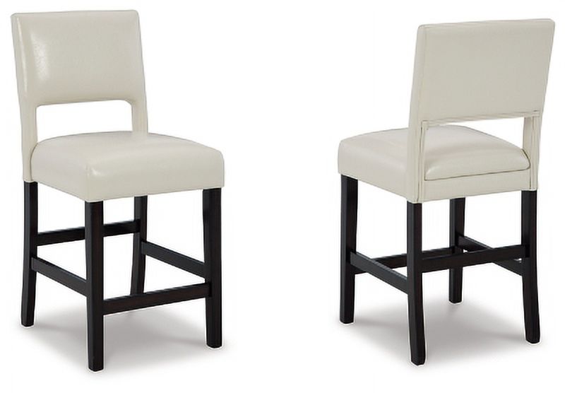 Ivory/Brown Upholstered Barstool K9810