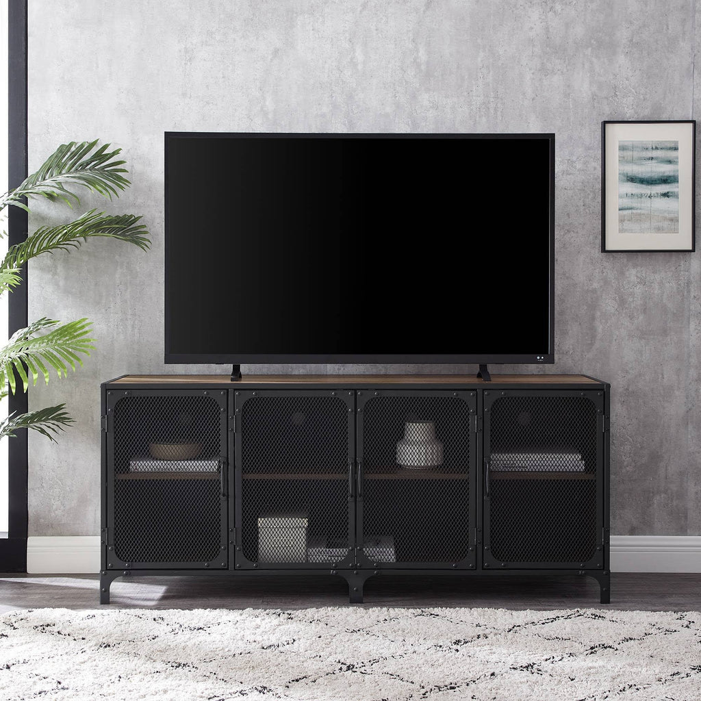 Urban Industrial Metal Mesh 4 Door TV Stand O39879