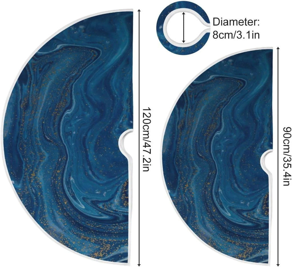 Blue Marble Pattern Christmas Tree Skirt X814087