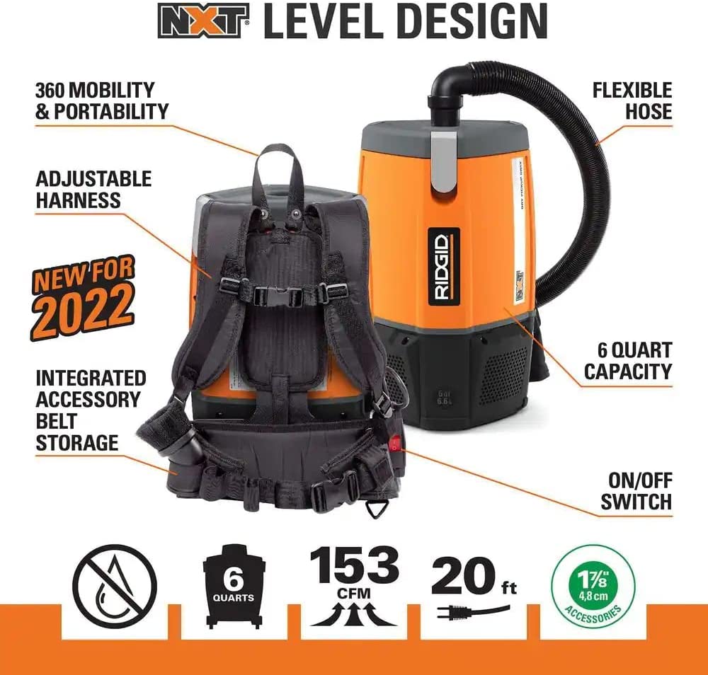 6 Qt. Backpack Vacuum Cleaner with Filters Z1150
