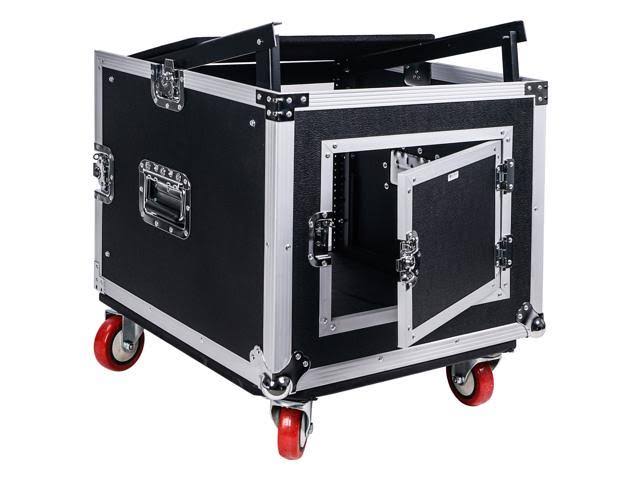 8-Space Pa/dj Rack Road Case with Slant Mixer Top and Casters Y932077