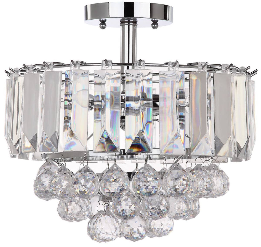 3-Light Chrome Acrylic Flush Mount W2274