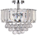 3-Light Chrome Acrylic Flush Mount W2274