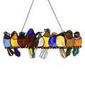 Stained Glass Birds on a Wire Window Panel B8516