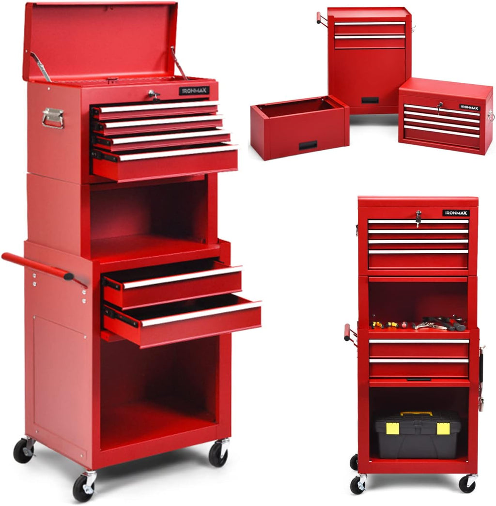 20-Inch Red Metal 5-Tray Cantilever Steel Tool Box T505