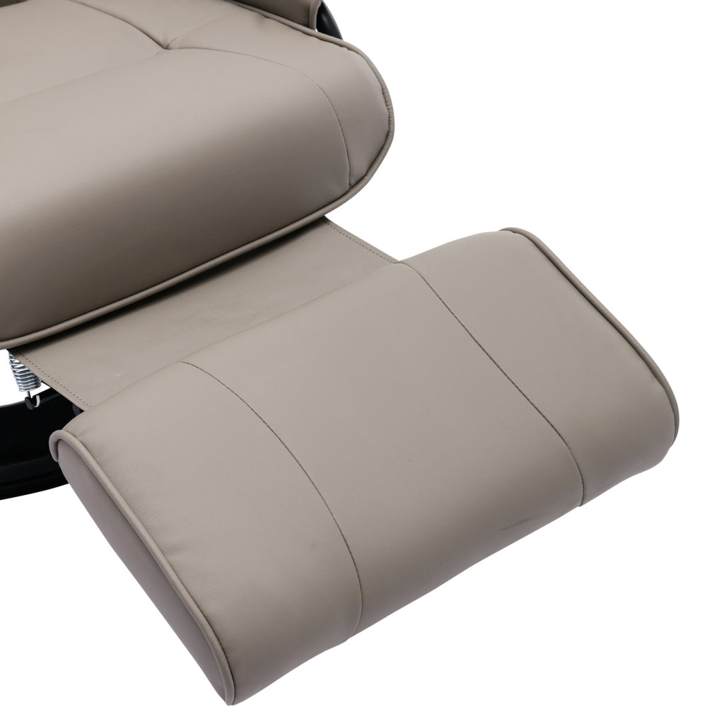 Grey Faux Leather Manual Swivel Recliner Chair with Footrest V943063