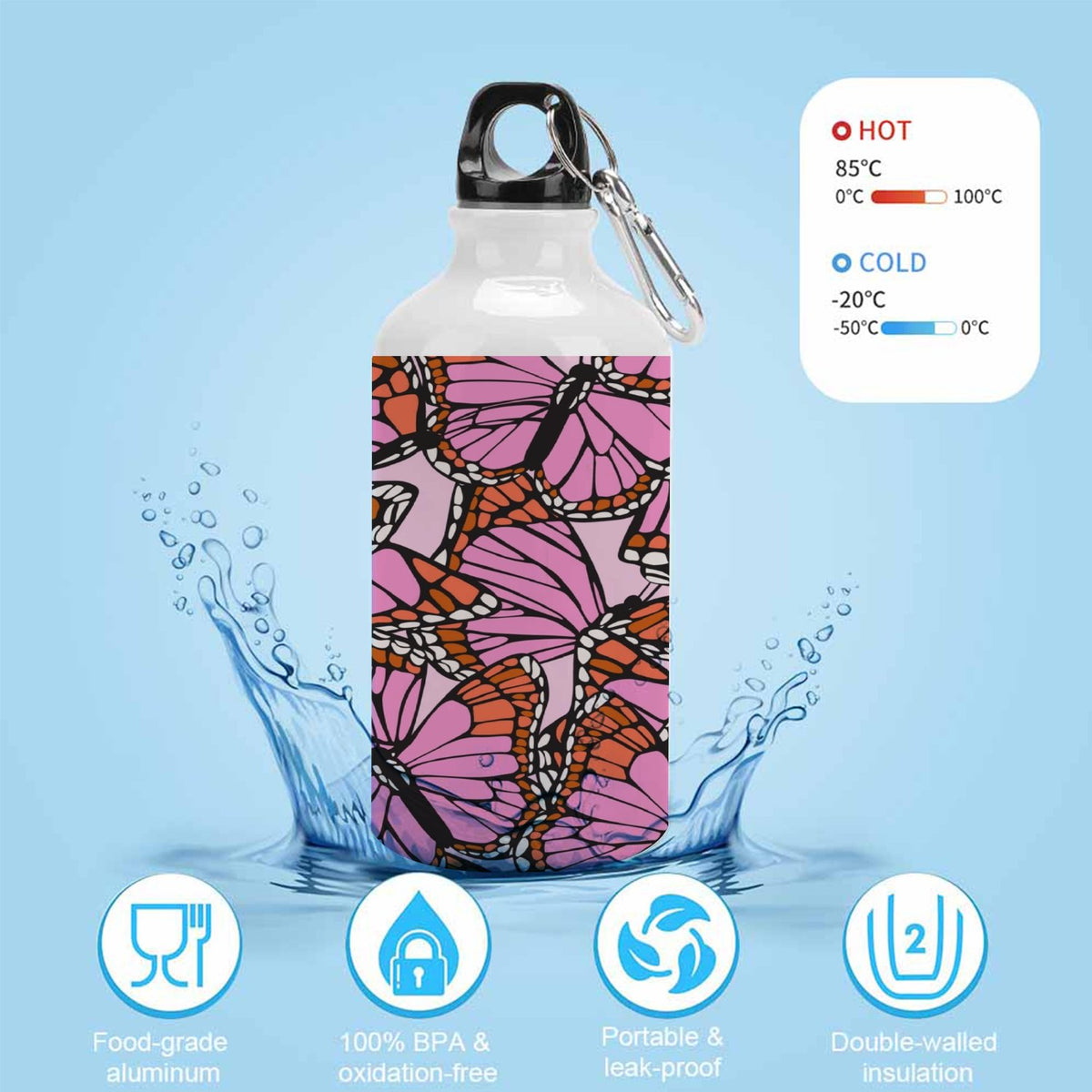 400ml Sport Aluminum Water Bottle with Twist Cap R590891