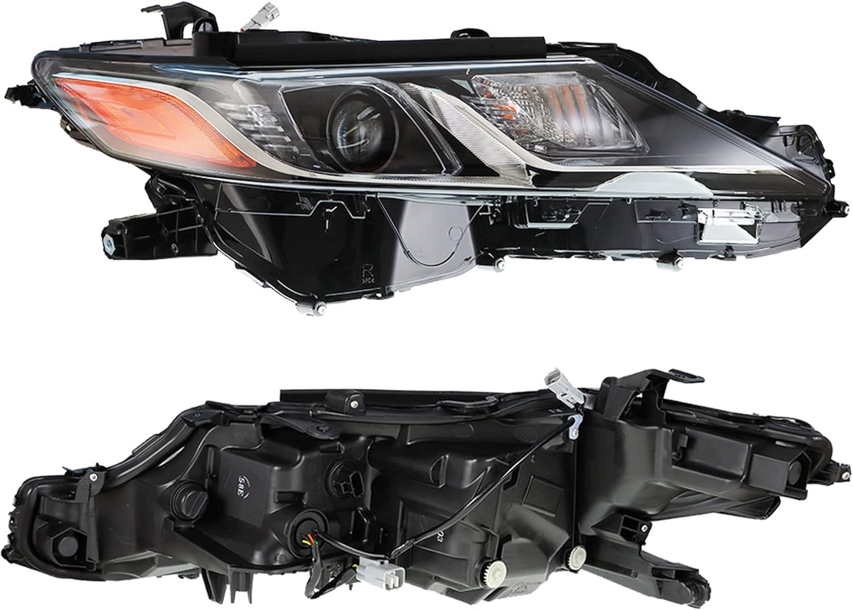 Black Housing Left & Right Front LED Projector Headlights for 2018 2019 Toyota Camry L LE SE G697