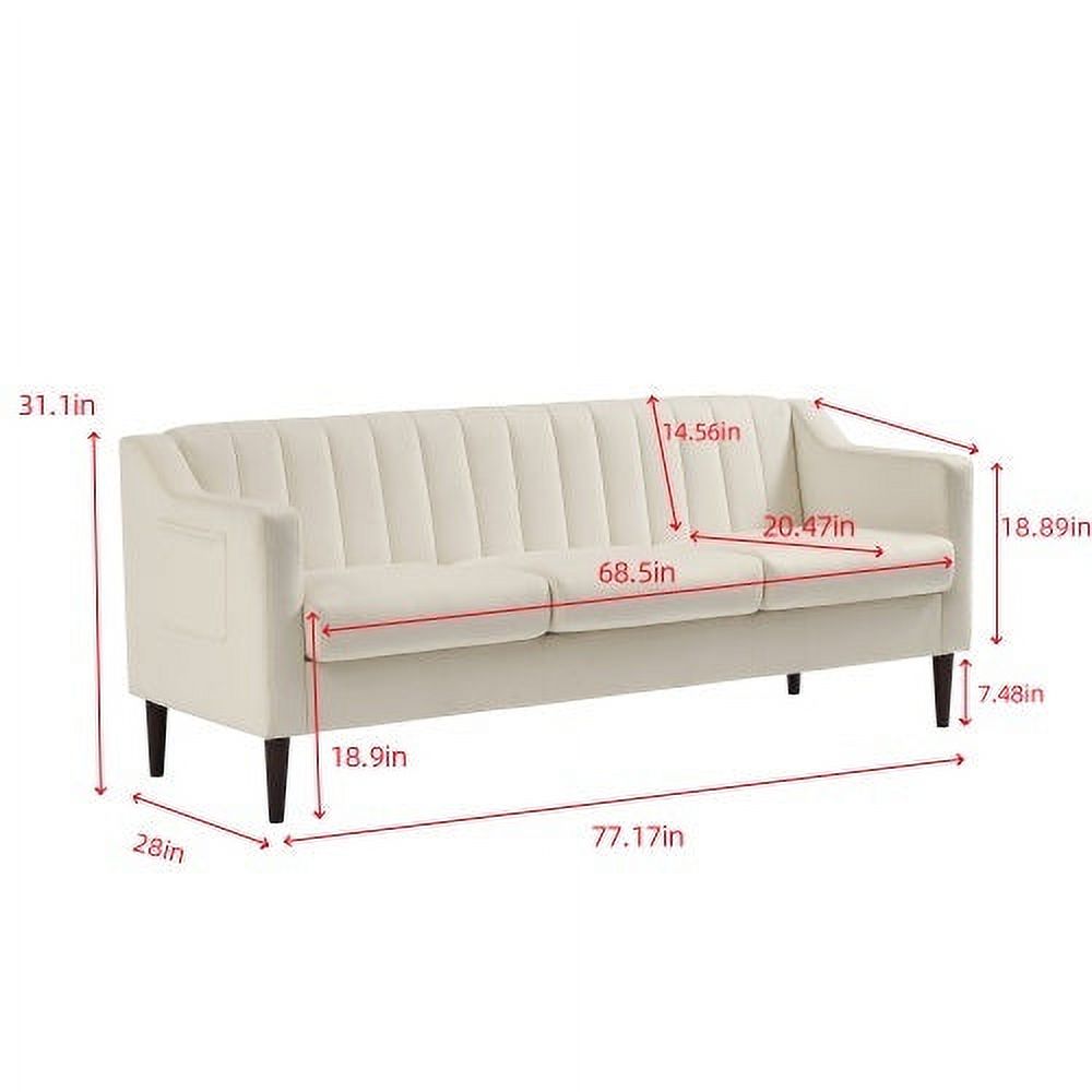 White Convertible Velvet Sofa Bed H19127