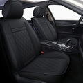 Black Leather Waterproof Front Seat Car Seat Covers with 2 Backseat Storage R829275