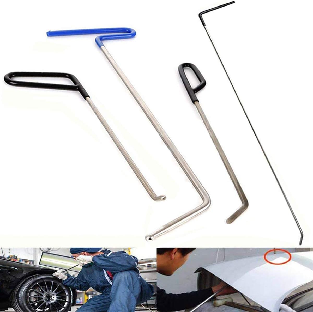 Paintless Dent Repair Kit with 8 Taper Head and S-Hook Stainless Steel L934845