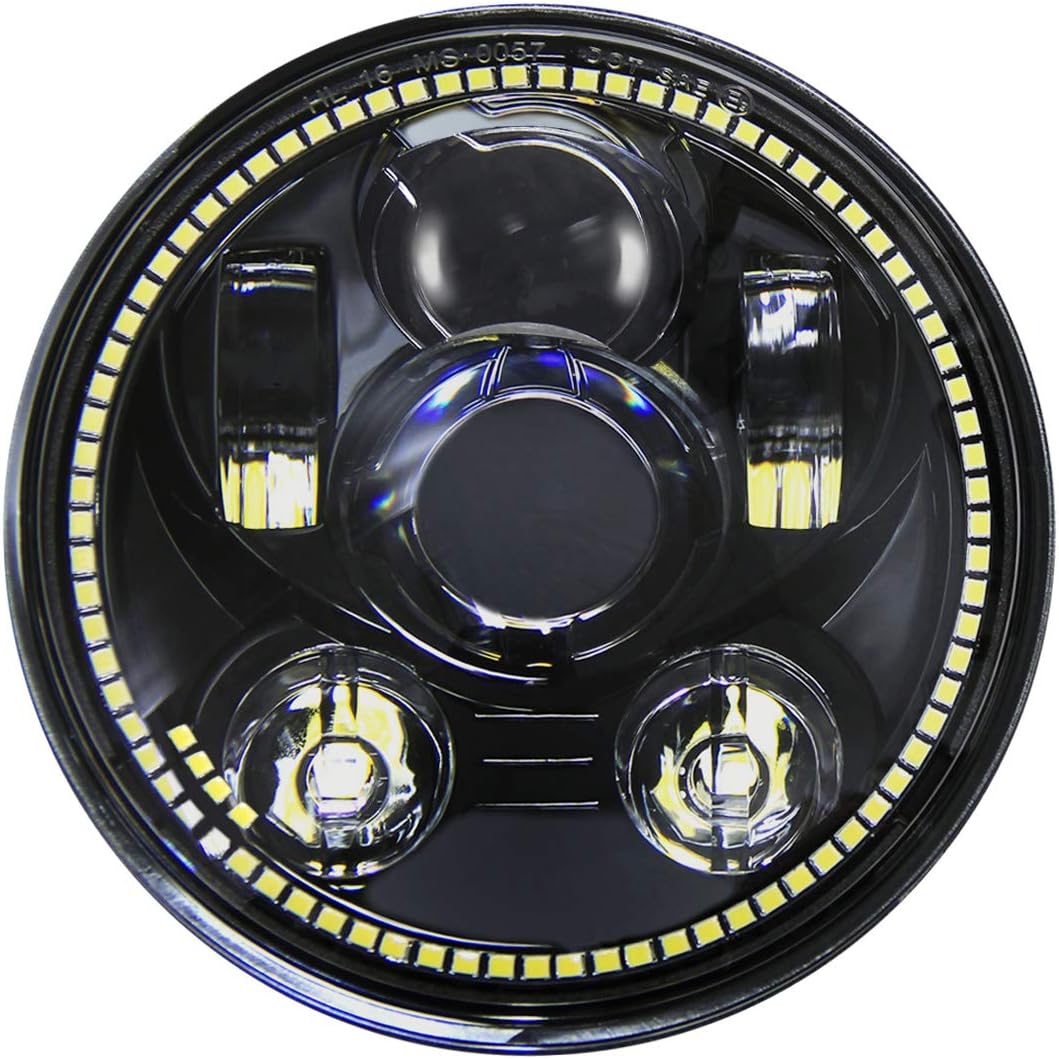 5.75 inch LED Headlight with Halo DRL Black Pack of 2 C59320