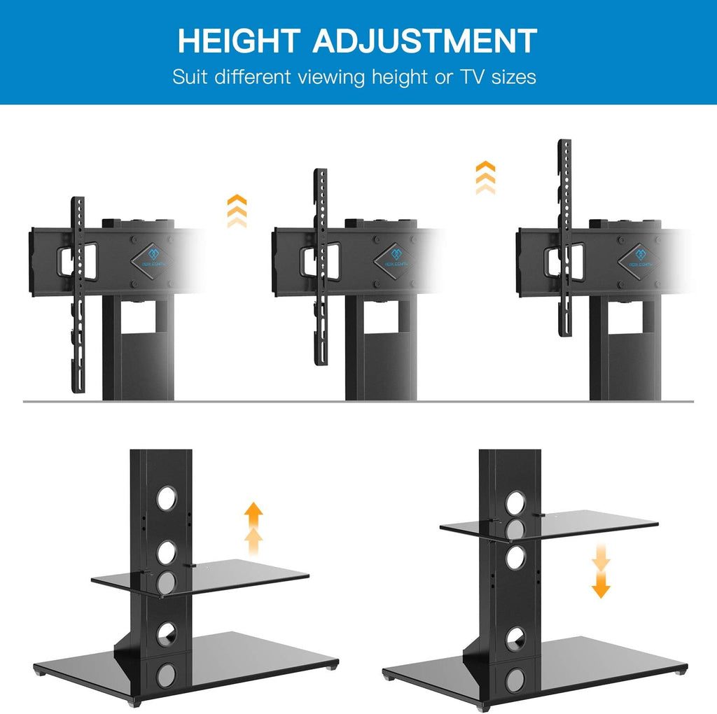 Swivel Floor TV Stand with Shelves for 32-65 inch LCD LED TVs, VESA 600x400mm A420966