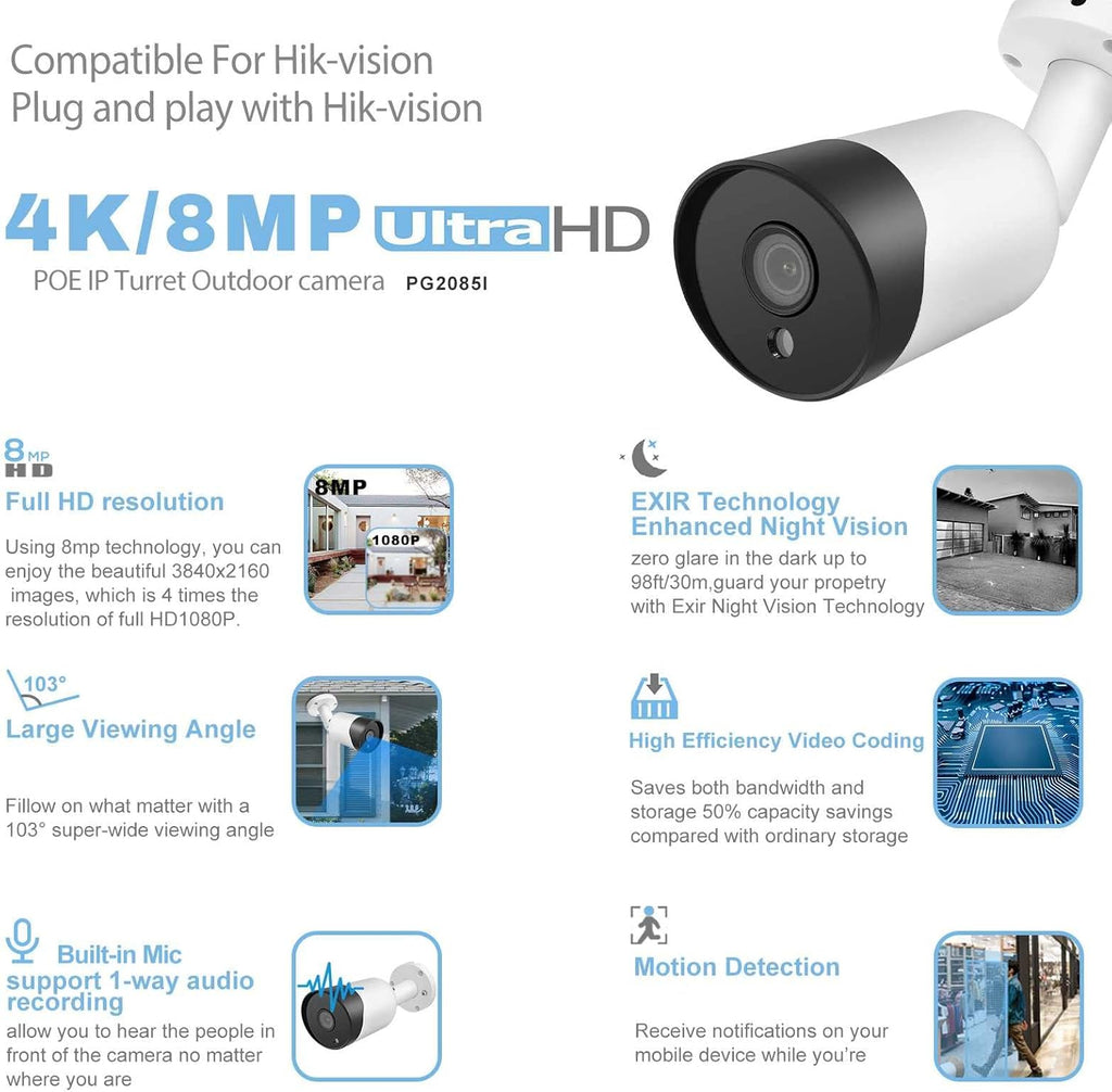5MP Outdoor PoE IP Turret Camera with 2.8mm Lens C31920