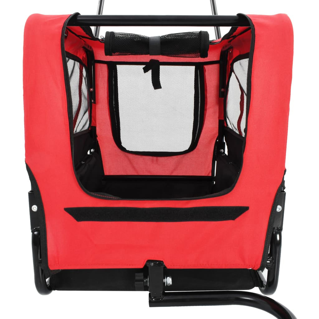 Red and Black Pet Bike Trailer and Jogging Stroller X51565