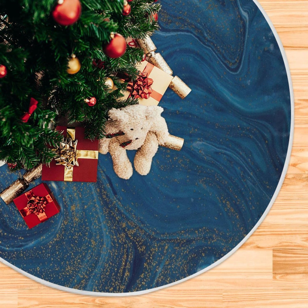 Blue Marble Pattern Christmas Tree Skirt X814087