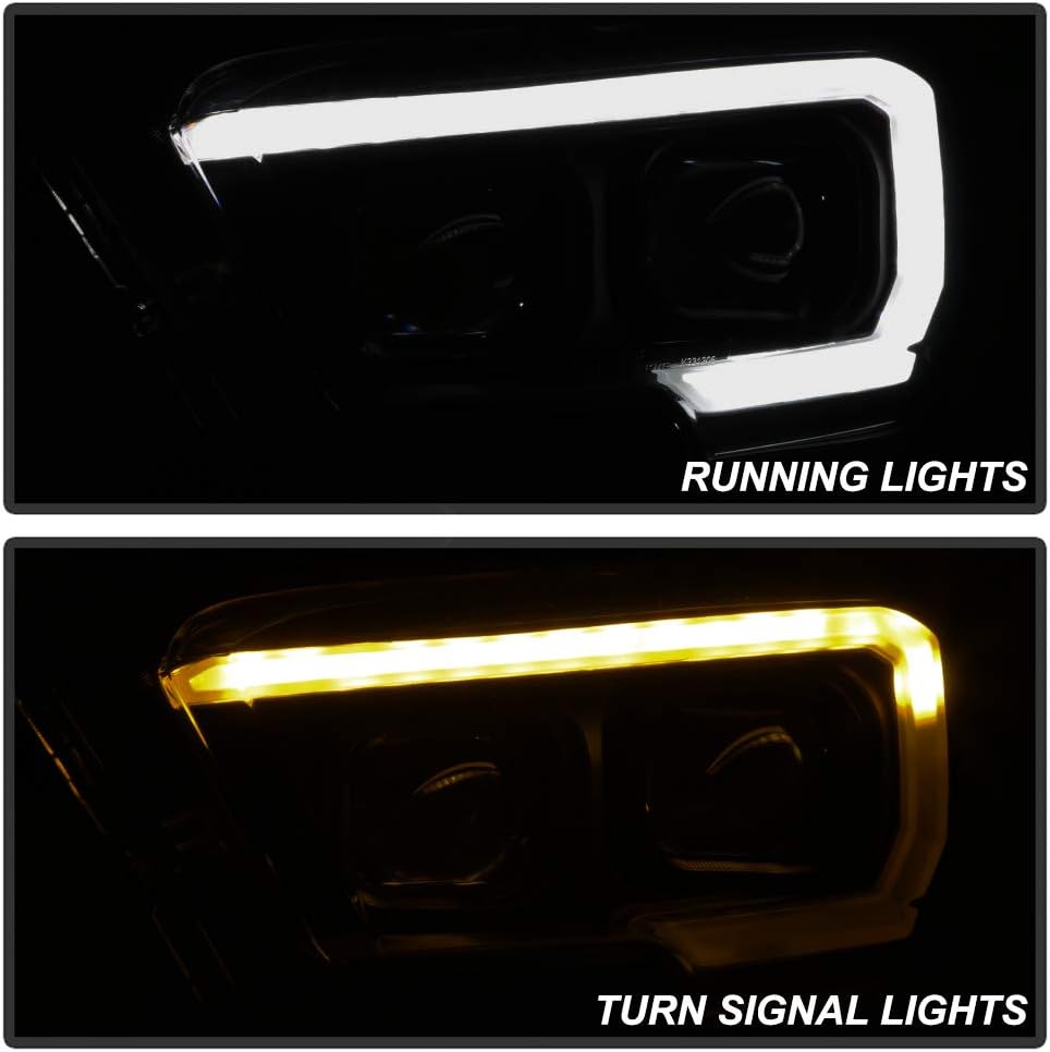 Black Smoked LED Sequential DRL Headlamps C55974