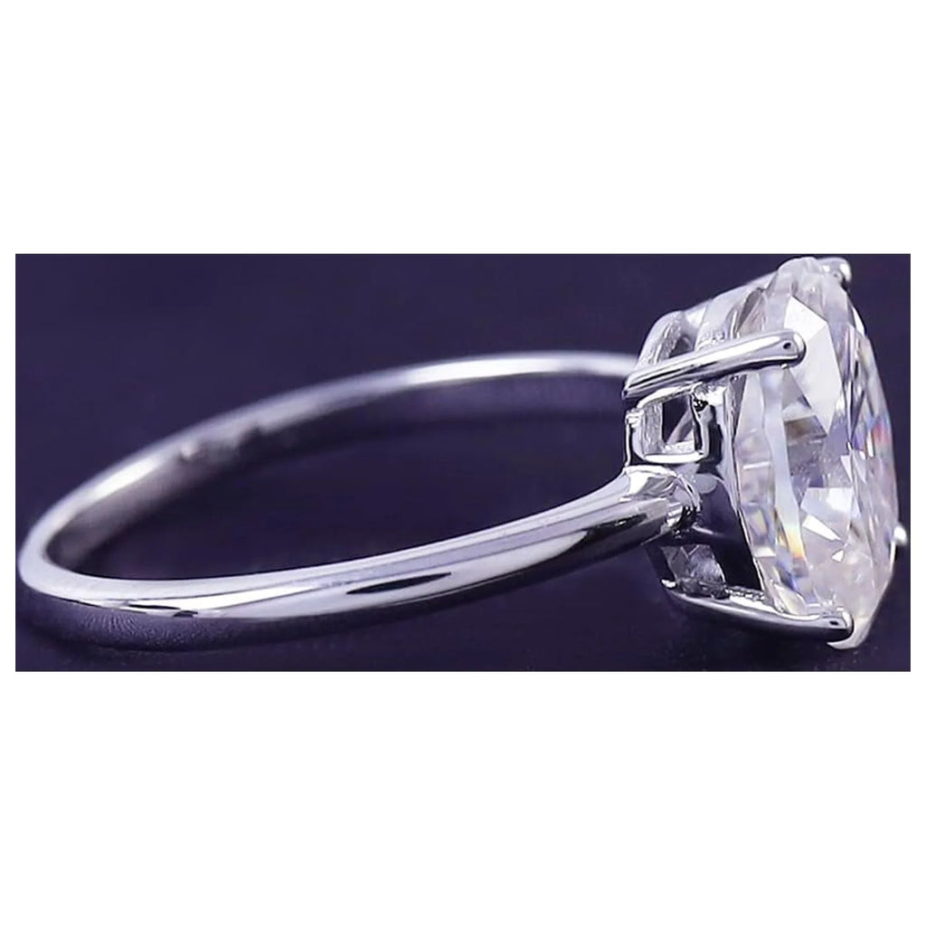 Oval Cut Solitaire Lab Created Moissanite Wedding Ring in 14K White Gold Over Sterling Silver N26206