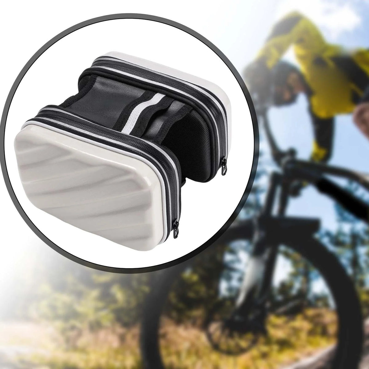 White Waterproof Bike Frame Front Bag Z454