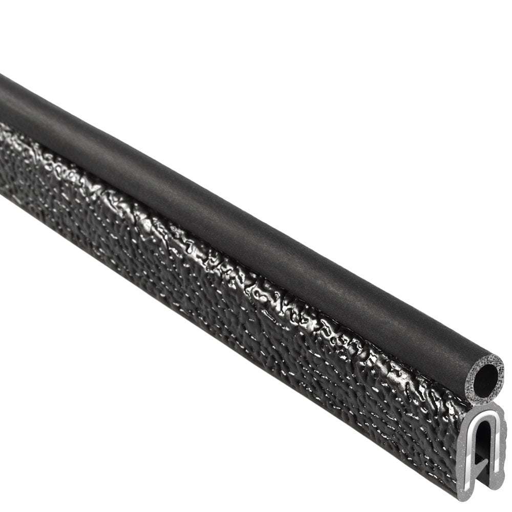 Trim Seal with Top Bulb, 3/16” Edge, 3/4” Bulb Seal Diameter, 25’ Length, PVC Plastic with EPDM Rubber Seal, Pack of 2 X507