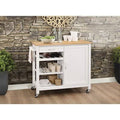 White/Butcher Block Kitchen Cart T730