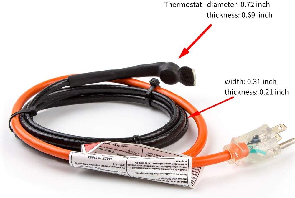 60-feet Pipe Heating Cable with Built-in Thermostat A449