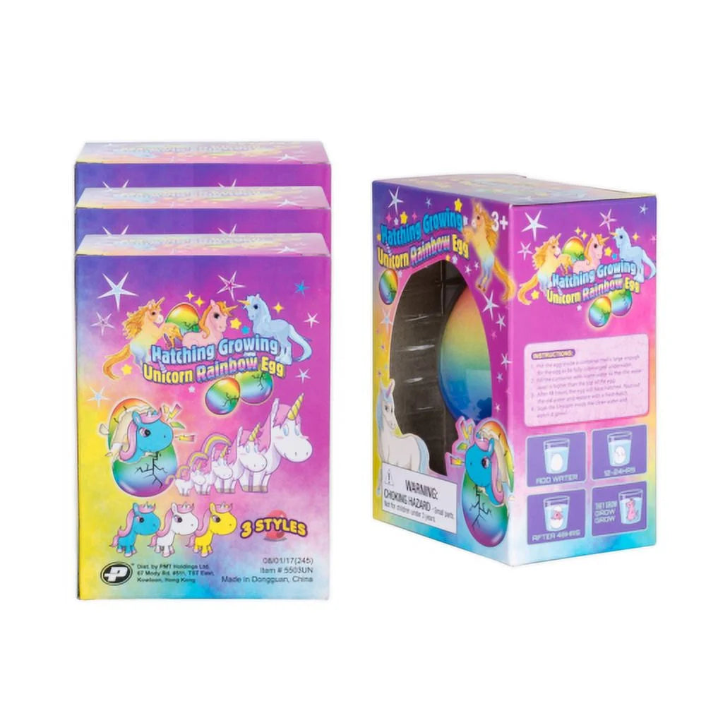 6PC Surprise Growing Unicorn Hatching Rainbow Egg Kids Toys R461