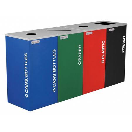 Blue Plastic Square Trash Can S3598