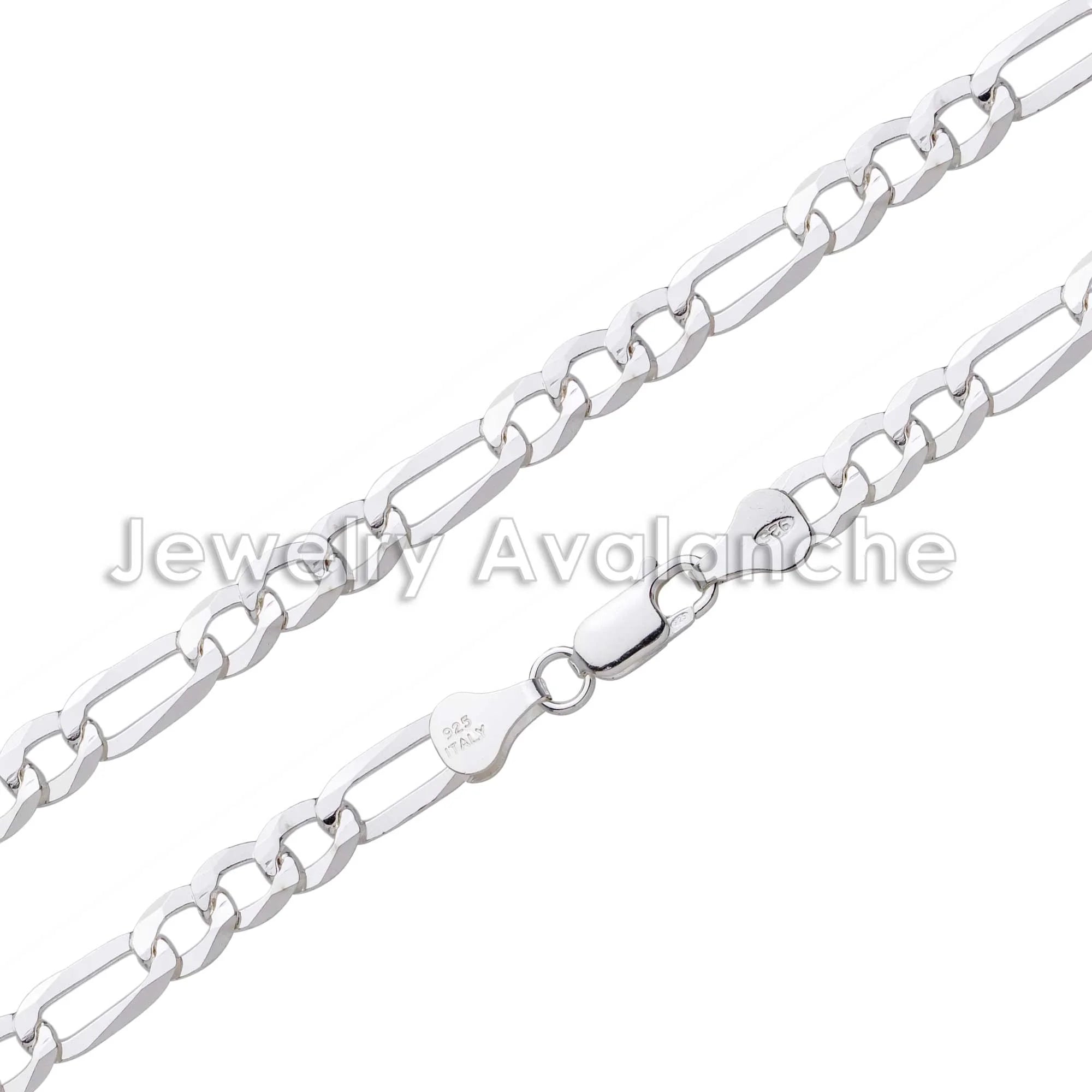 .925 Sterling Silver Figaro Link Chain Necklace 16 inches R66109