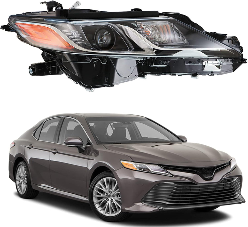 Black Housing Left & Right Front LED Projector Headlights for 2018 2019 Toyota Camry L LE SE G697