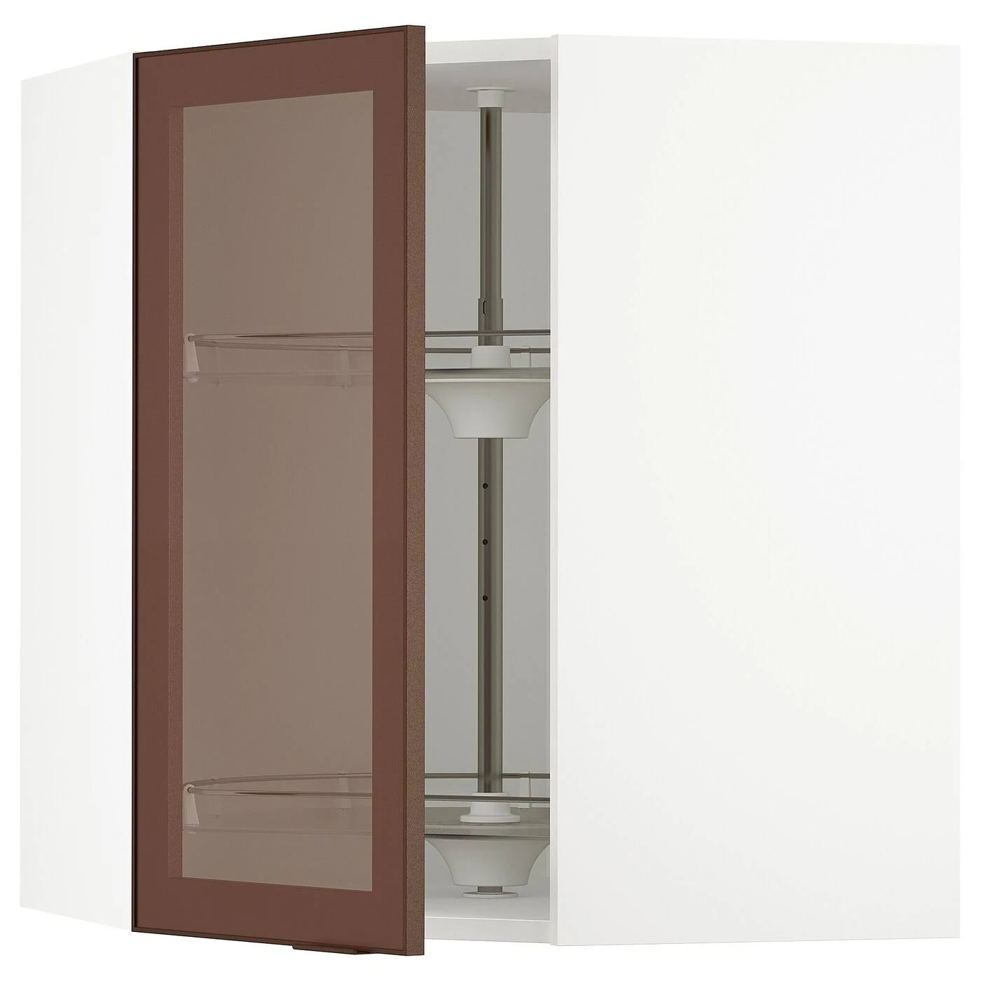 Corner Wall Cabinet with Carousel and Glass Door Z540